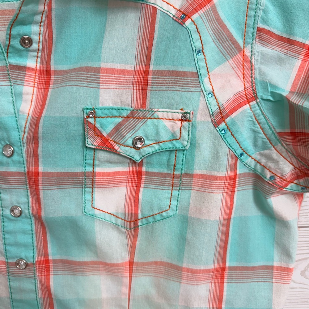 Long Live Cowgirls Rock 47 Women’s Checkered Shirt. Size L - Picture 3 of 7
